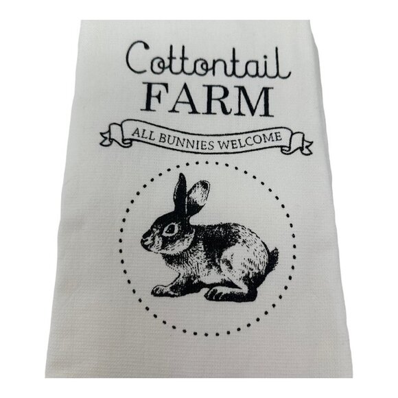 Easter Farmhouse Bunny Rabbit Towel Cottontail Farm White Kitchen Realistic - Picture 3 of 10
